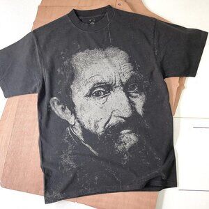 Michel angelo, handmade Bleached T-shirt, Bleached shirt, Unisex cotton